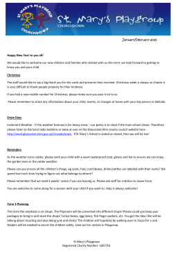 January 2015 - St Mary`s Playgroup