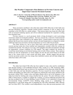 Hot Weather Comparative Heat Balances in Pervious