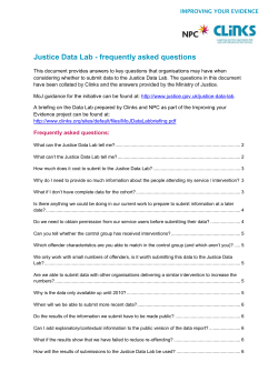 Justice Data Lab - frequently asked questions