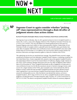 Supreme Court to again consider whether &ldquo;picking off&rdquo; class