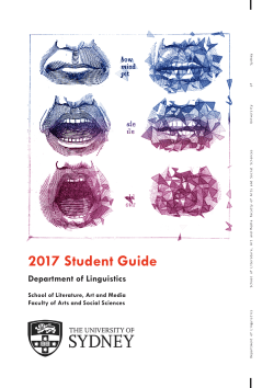 2017 Student Guide - The University of Sydney