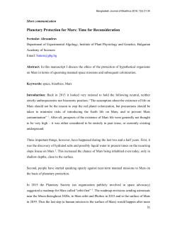 Planetary Protection for Mars