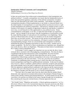 Immigration, Political Community and