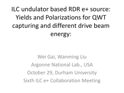 RDR undulator with QWT and different drive beam energy