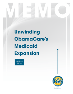Unwinding ObamaCare`s Medicaid Expansion