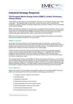 Industrial Strategy Response - European Marine Energy Centre