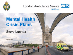 Mental health crisis plans: London Ambulance Service