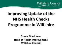 Improving Uptake of the NHS Health Checks Programme in Wiltshire