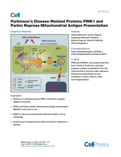 Parkinson`s Disease-Related Proteins PINK1 and