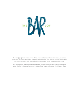 The Bar @ LQF takes its cue from Africa. Here at the tip of the