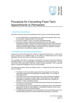 Procedure for Converting Fixed Term Appointments to Permanent