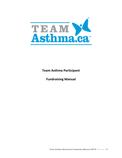 Team Asthma Participant Fundraising Manual