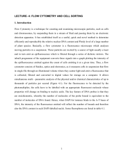 LECTURE- 4: FLOW CYTOMETRY AND CELL SORTING 1