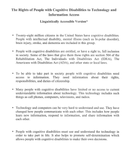 The Rights of People with Cognitive Disabilities to Technology and