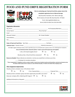 food and fund drive registration form