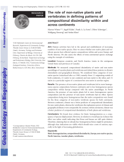 The role of non-native plants and vertebrates in defining