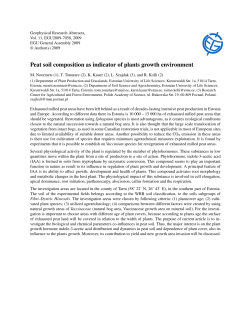 Peat soil composition as indicator of plants growth environment