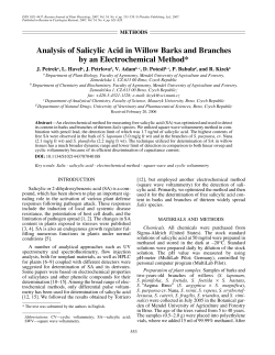 Analysis of Salicylic Acid in Willow Barks and