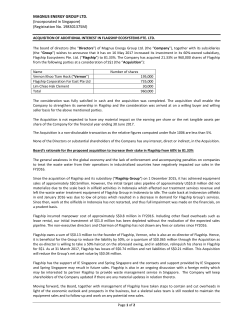MAGNUS ENERGY GROUP LTD. (Incorporated in Singapore
