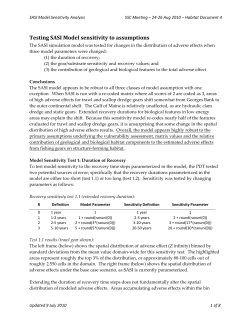 Testing SASI Model sensitivity to assumptions