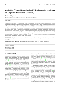 An Insider Threat Neutralisation Mitigation model predicated on