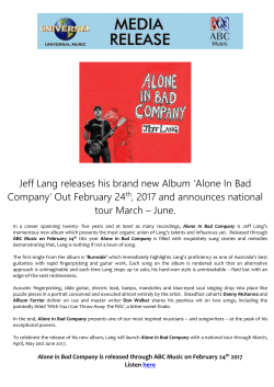 alone in bad company media release here