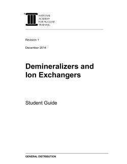 Demineralizers and Ion Exchangers Summary