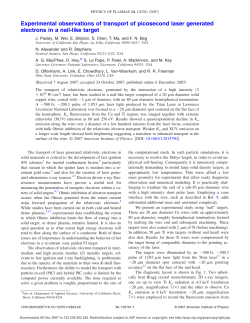 Experimental observations of transport of picosecond laser