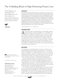 Bodenheimer_10 building blocks of high performing primary care