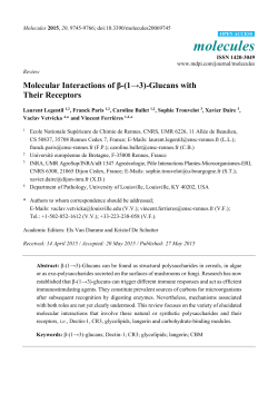 Molecular Interactions of &beta;-(1&rarr;3)-Glucans with Their