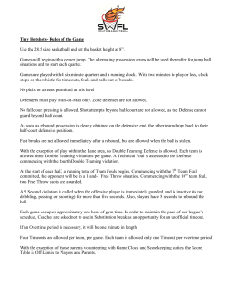 Tiny Hotshots- Rules of the Game Use the 28.5 size basketball and
