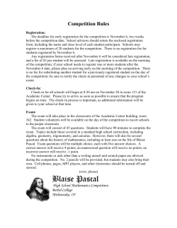 Blaise Pascal High School Mathematics Competition