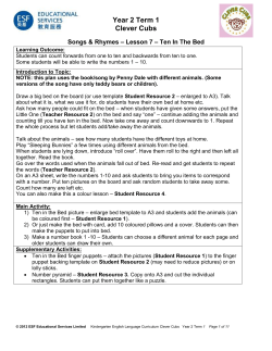 Ten In The Bed - ESF Educational Services