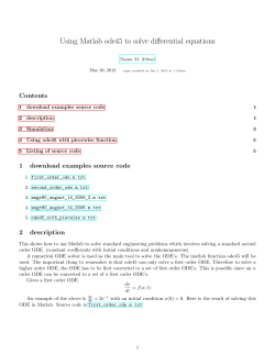 Using Matlab ode45 to solve differential equations