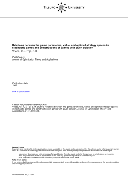 Tilburg University Relations between the game