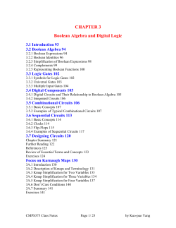 CHAPTER 3 Boolean Algebra and Digital Logic