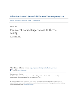 Investment-Backed Expectations: Is There a Taking?