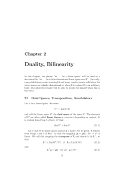 Duality, Bilinearity