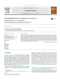 Economics Letters Incompatibility between stability