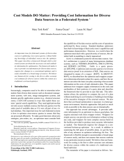 Providing Cost Information for Diverse Data Sources in a Federated