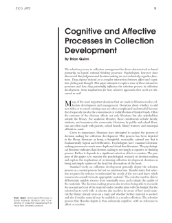 Cognitive and Affective Processes in Collection Development