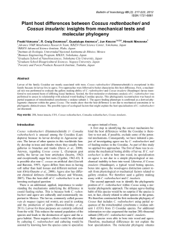Plant host differences between Cossus redtenbacheri and Cossus