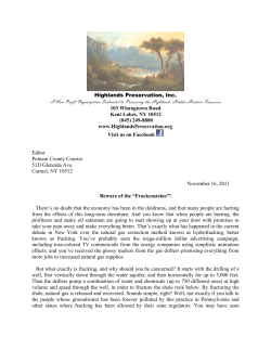 Fracking Article - Highlands Historic Preservation