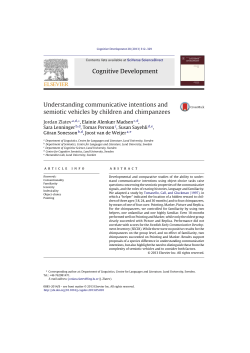 Cognitive Development Understanding communicative intentions