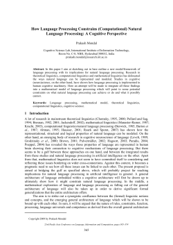 Natural Language Processing - Association for Computational