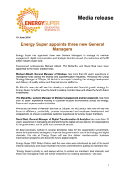 Energy Super appoints three new General Managers