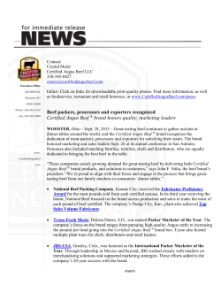 Beef packers, processors and exporters recognized Certified Angus