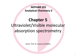 Analytical Chemistry II_Ultraviolet_Visible molecular absorption