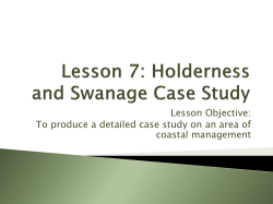 Lesson 6: Swanage Case Study