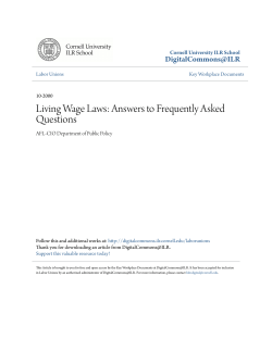 Living Wage Laws: Answers to Frequently